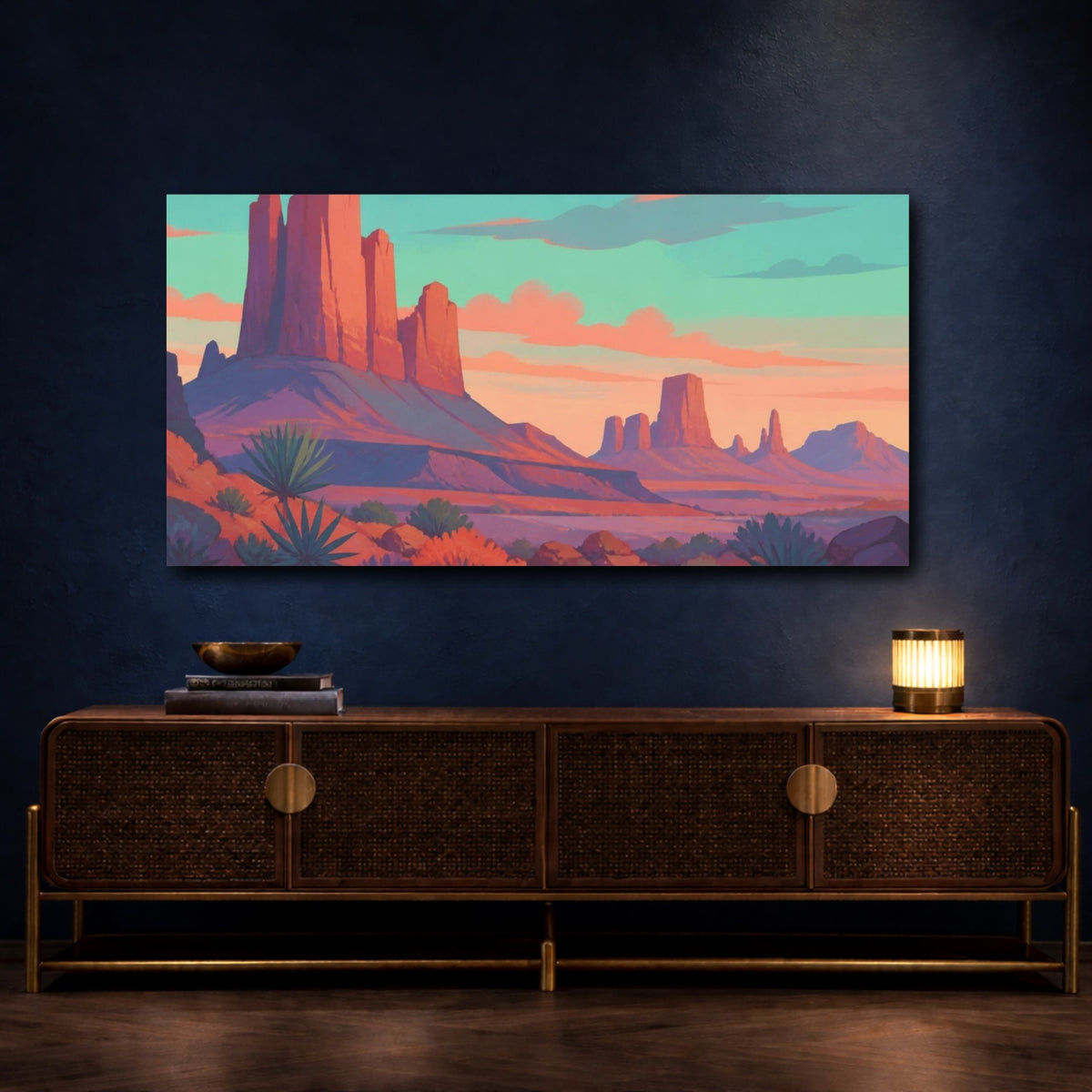 Mockup 4. Coral Desert Buttes shown as canvas print