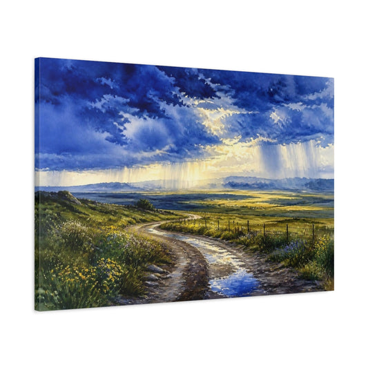 Main Mockup. Country Road Landscape shown as canvas print
