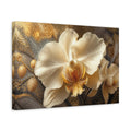 Side Mockup 4. Cream Orchid Flower Portrait shown as canvas print