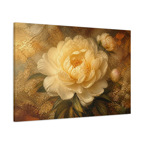 Main Mockup. Cream Peony Floral Elegance shown as canvas print