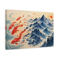 Side Mockup 4. Crimson Koi Illusion shown as canvas print