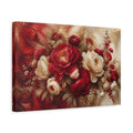 Side Mockup 4. Crimson Peony Floral Burst shown as canvas print