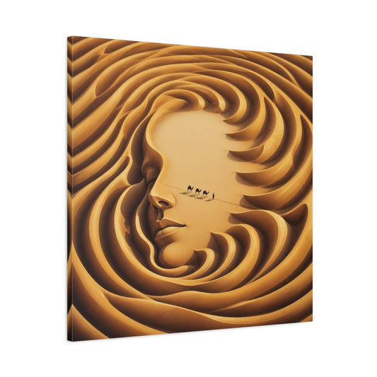 Main Mockup. Desert Face Illusion shown as canvas print