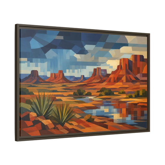 Main Mockup. Desert Mesa Nature Study shown as framed canvas print