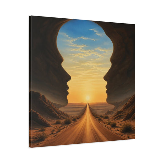 Main Mockup. Desert Road Illusion shown as canvas print