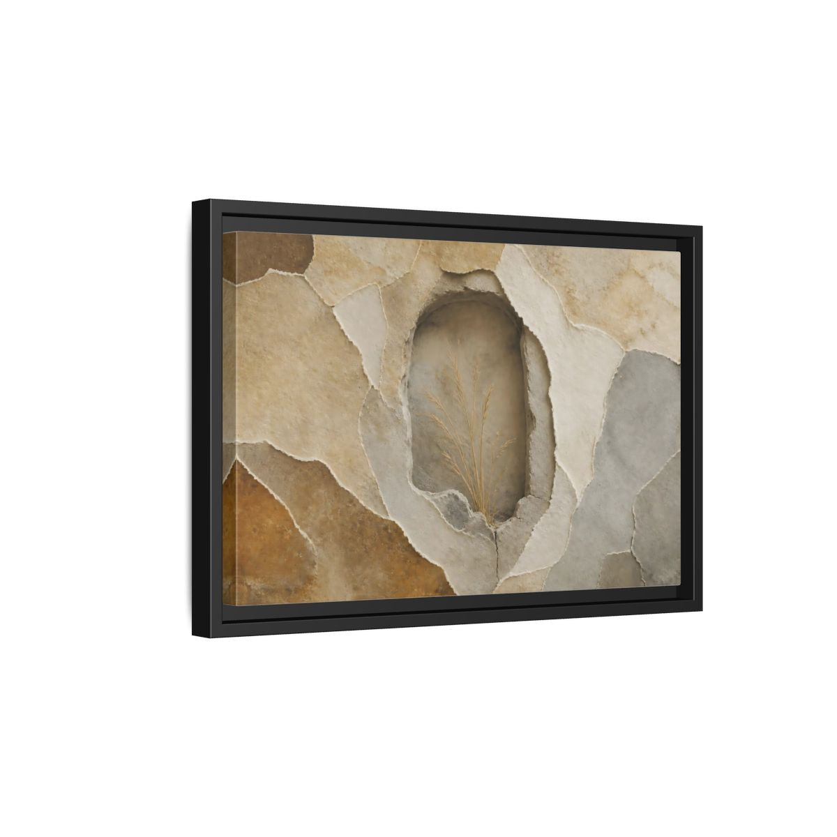 Side Mockup 6. Dried Grass Wall Niche shown as framed canvas print