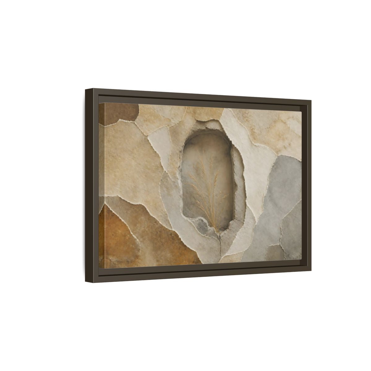 Side Mockup 5. Dried Grass Wall Niche shown as framed canvas print