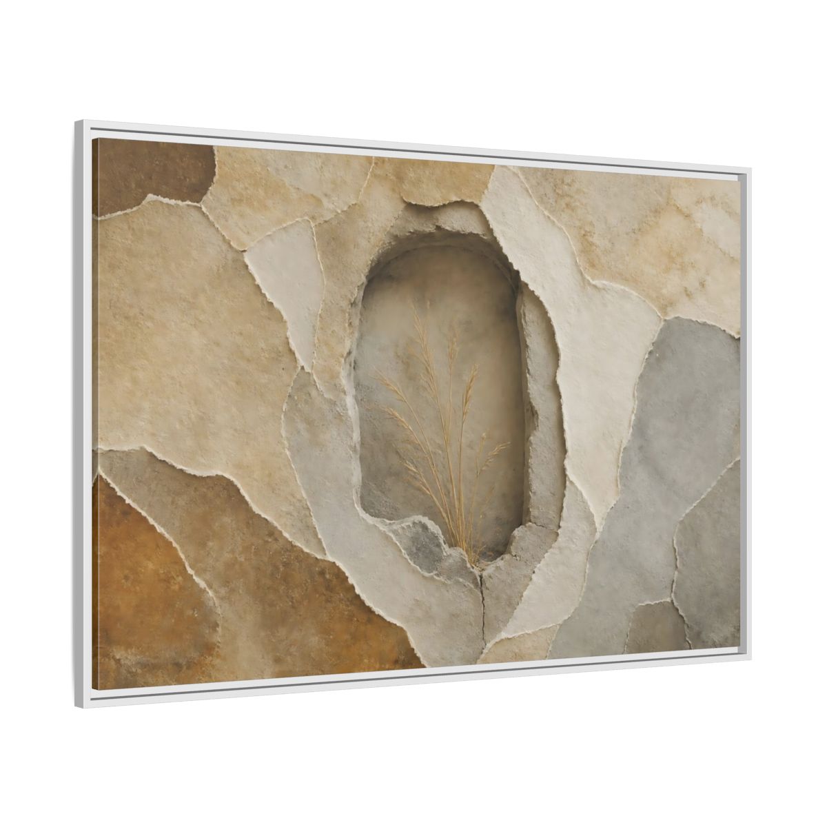 Side Mockup 7. Dried Grass Wall Niche shown as framed canvas print