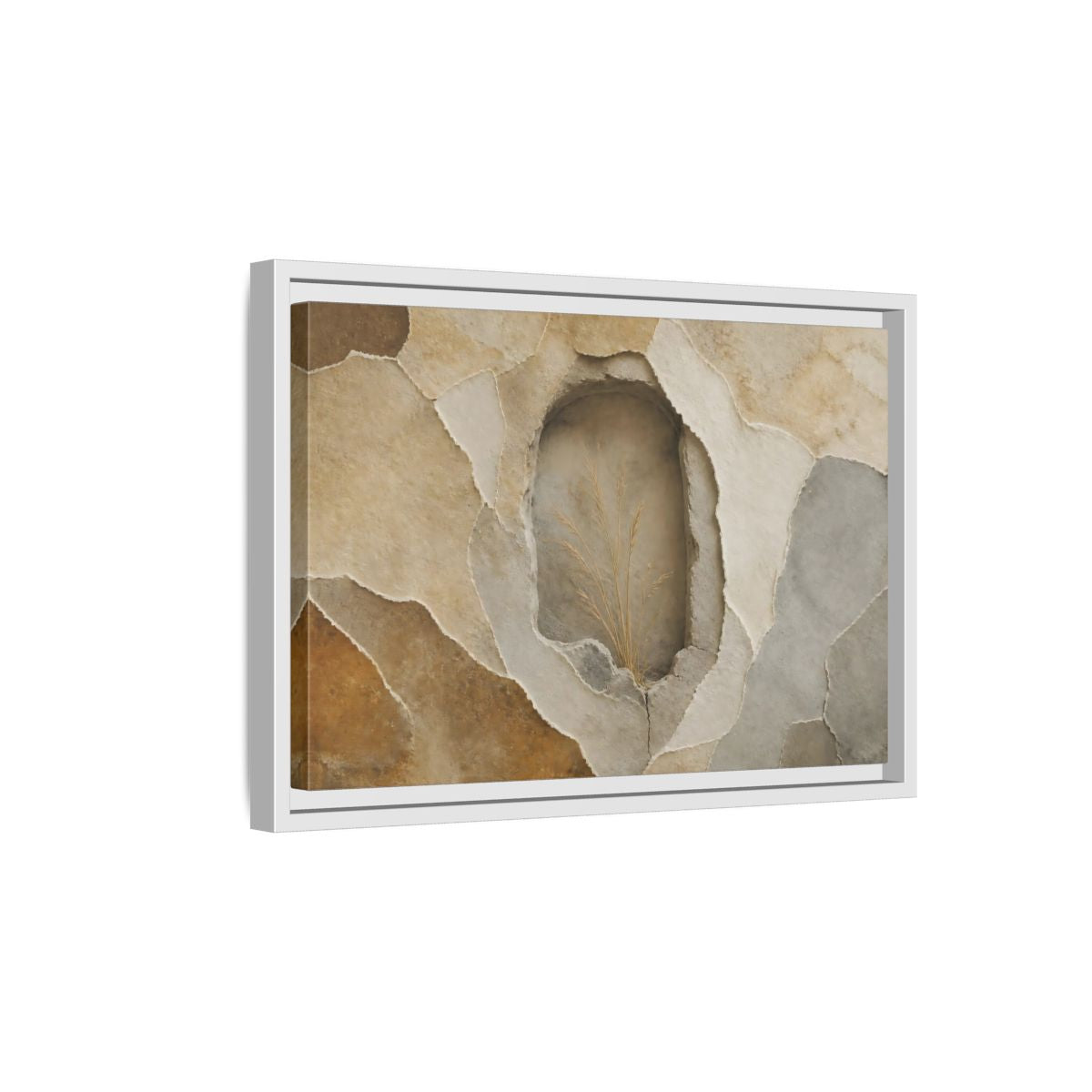 Side Mockup 4. Dried Grass Wall Niche shown as framed canvas print