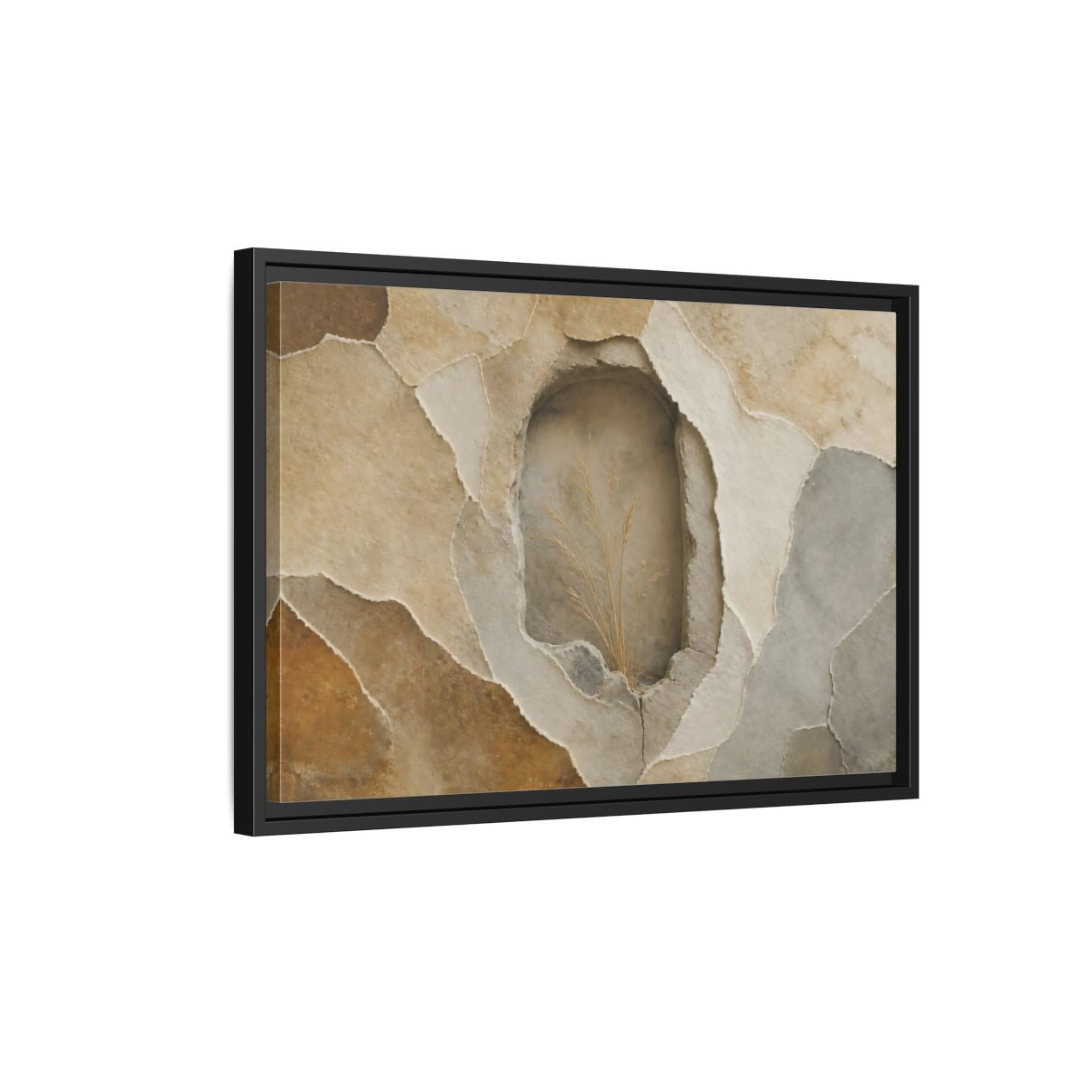 Side Mockup 3. Dried Grass Wall Niche shown as framed canvas print