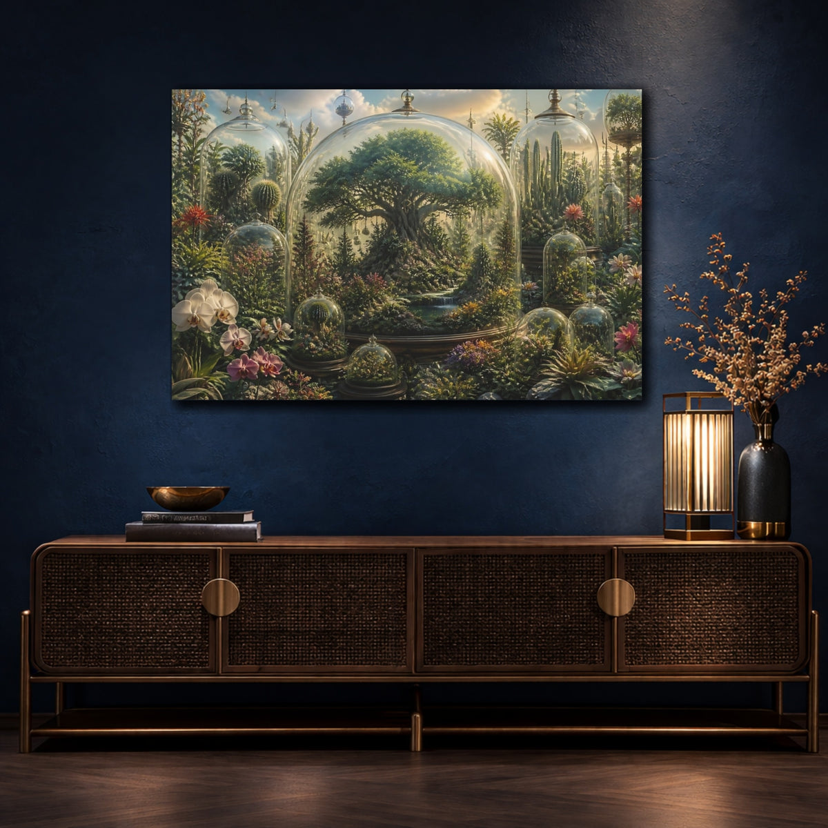 Mockup 4. Enchanted Terrarium Tree shown as canvas print