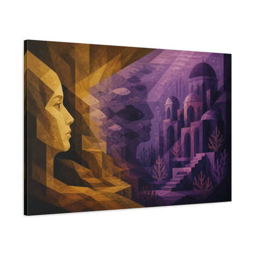 Main Mockup. Female Profile Illusion shown as canvas print
