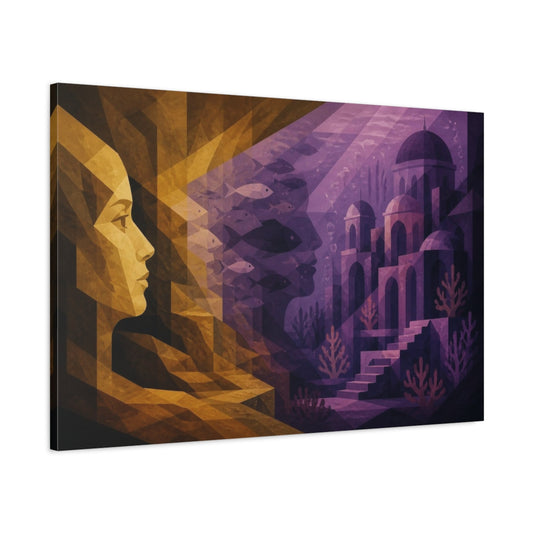 Main Mockup. Female Profile Illusion shown as canvas print