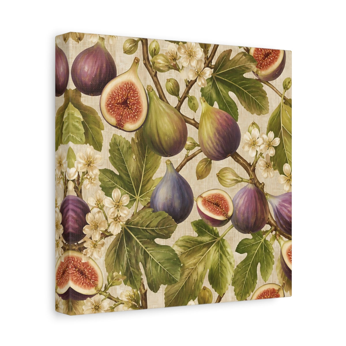 Side Mockup 9. Fig Floral Composition shown as canvas print