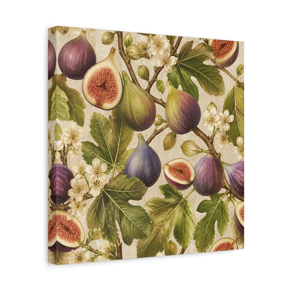 Side Mockup 7. Fig Floral Composition shown as canvas print