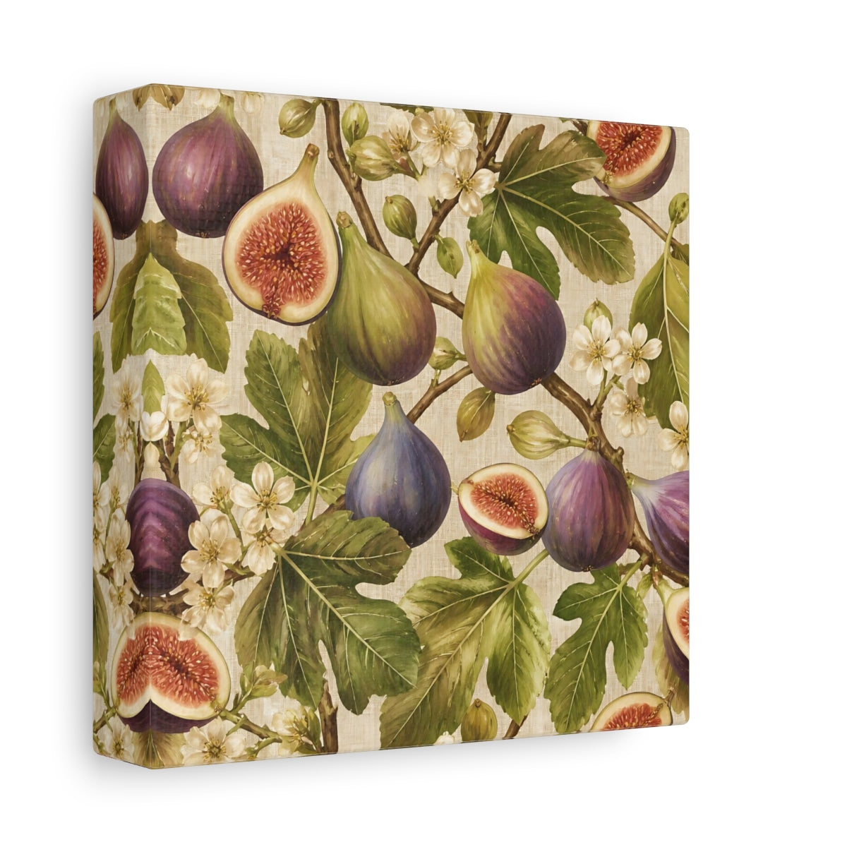 Side Mockup 2. Fig Floral Composition shown as canvas print