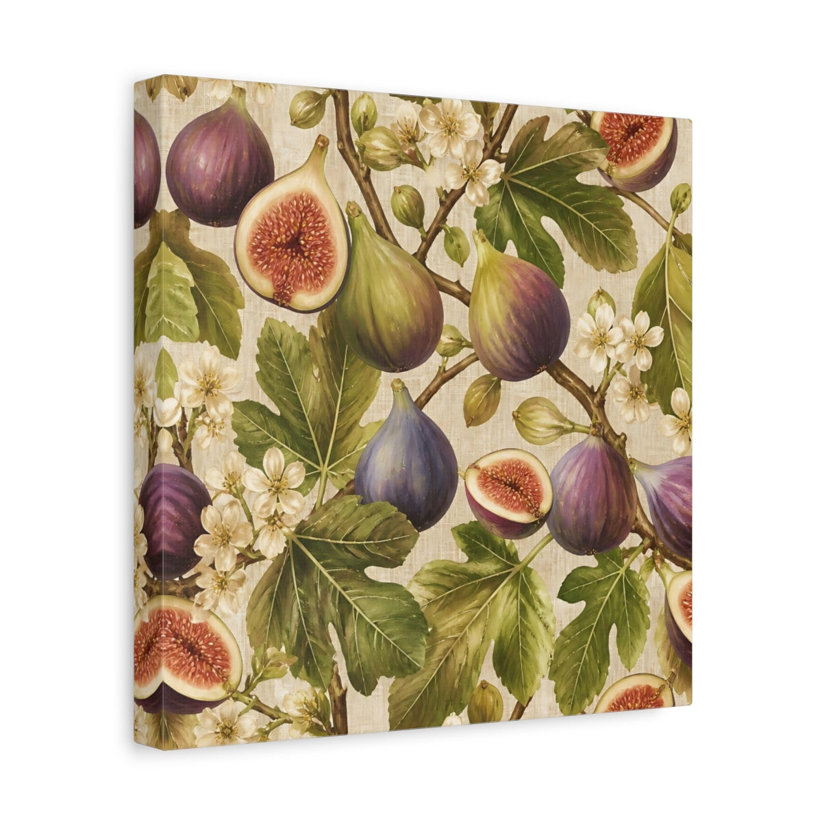 Side Mockup 8. Fig Floral Composition shown as canvas print