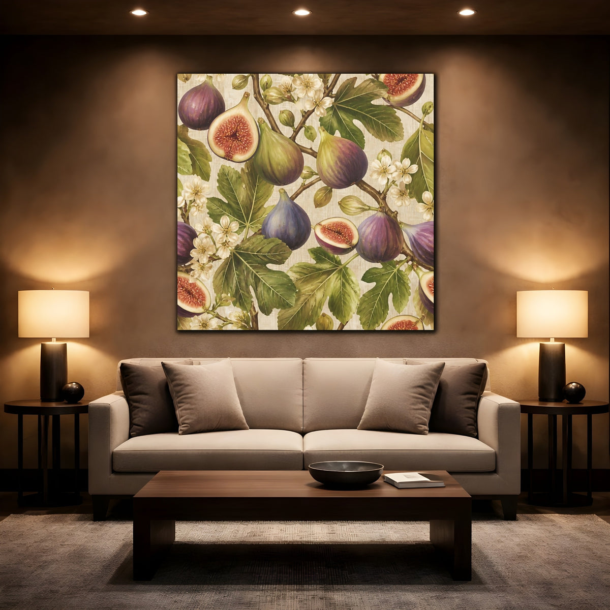 Mockup 2. Fig Floral Composition shown as canvas print
