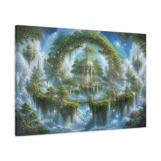 Main Mockup. Floating Garden Pavilion shown as canvas print
