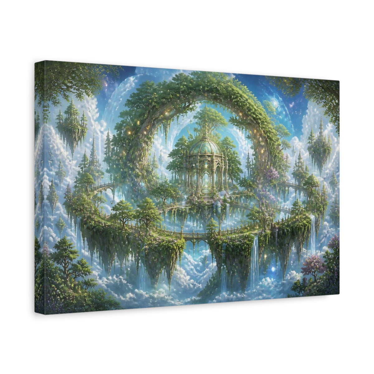 Side Mockup 4. Floating Garden Pavilion shown as canvas print