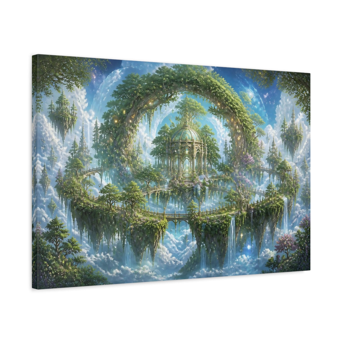 Side Mockup 2. Floating Garden Pavilion shown as canvas print