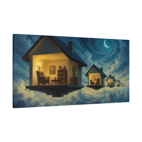 Main Mockup. Floating House Illusion shown as canvas print