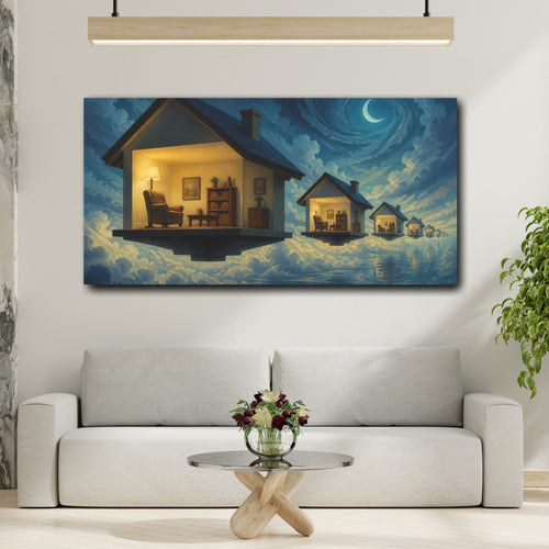 Mockup 2. Floating House Illusion shown as canvas print