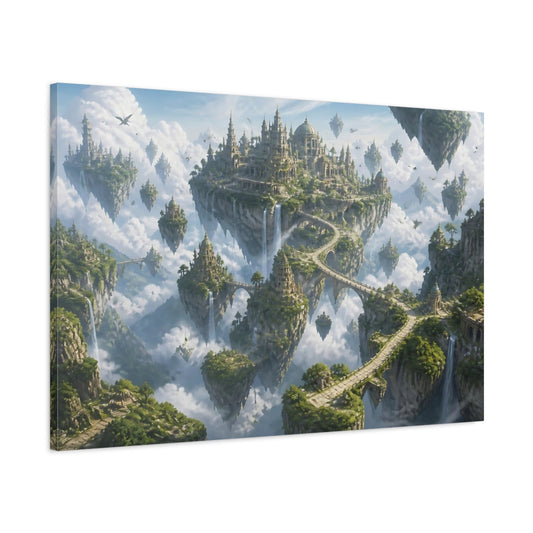 Main Mockup. Floating Island Citadel shown as canvas print