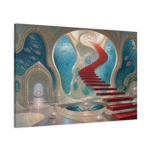 Main Mockup. Floating Staircase Illusion shown as canvas print