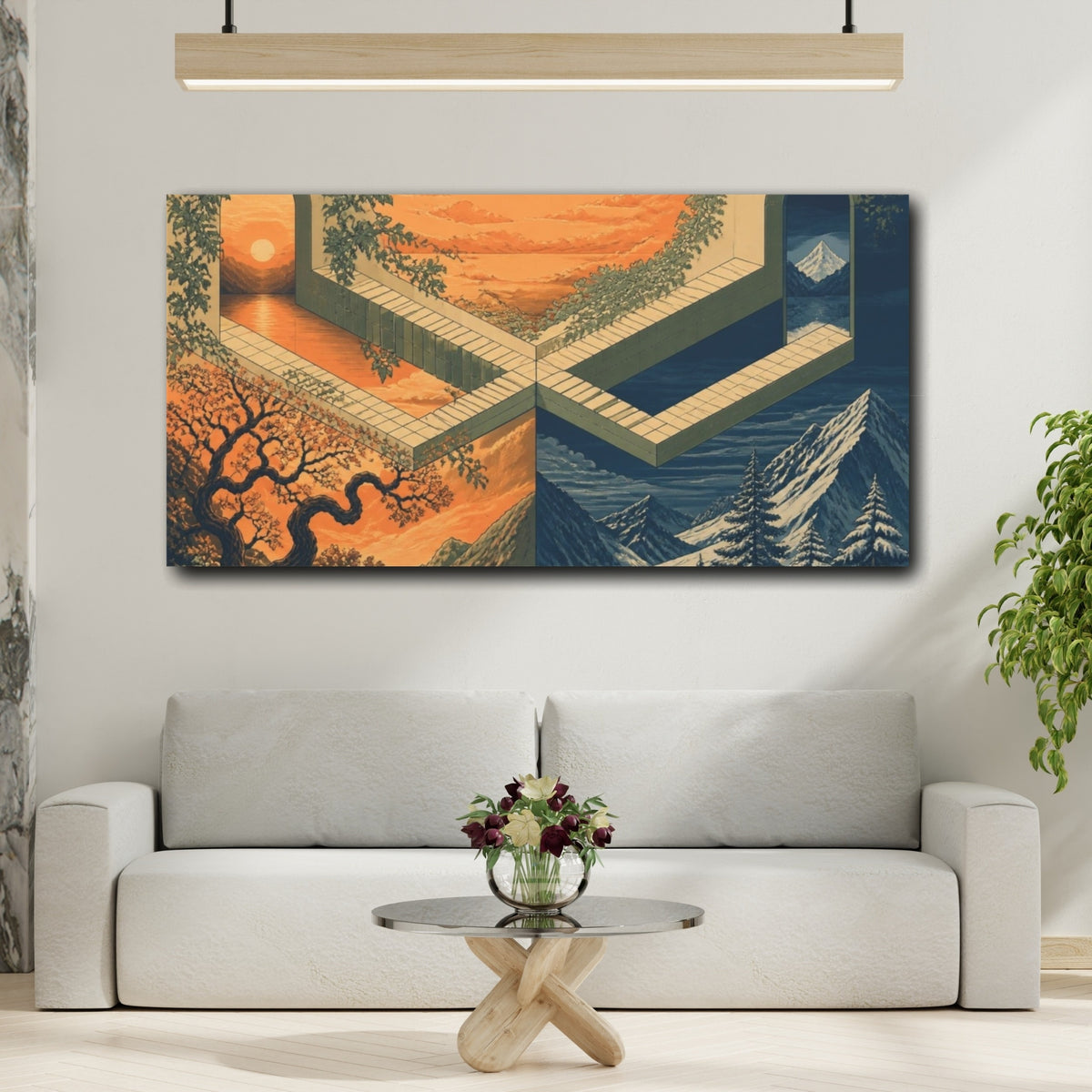 Mockup 2. Floating Walkway Illusion shown as canvas print