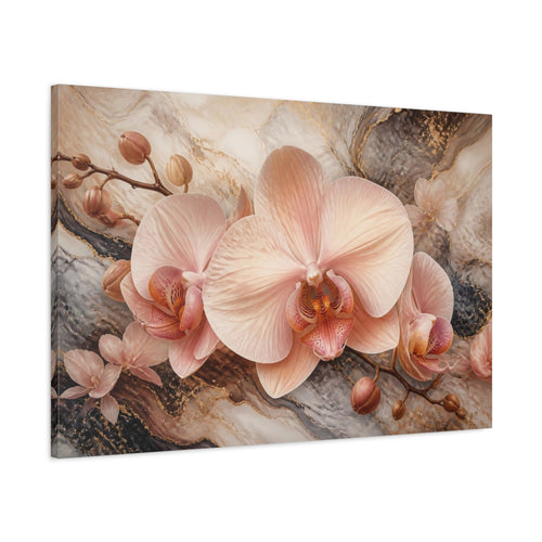 Main Mockup. Floral Blush Orchid shown as canvas print