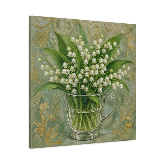 Main Mockup. Floral Lily Bouquet shown as canvas print