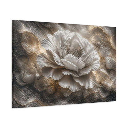Main Mockup. Floral Peony Sculpture shown as canvas print