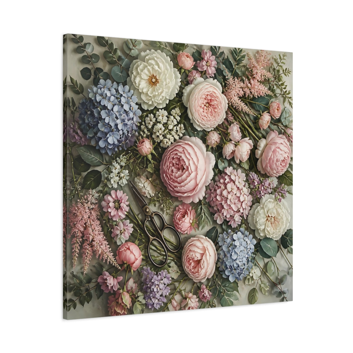 Main Mockup. Floral Pink Peonies shown as canvas print