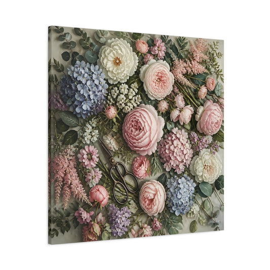Main Mockup. Floral Pink Peonies shown as canvas print