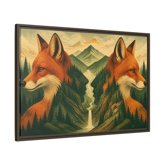 Main Mockup. Fox Illusion shown as framed canvas print