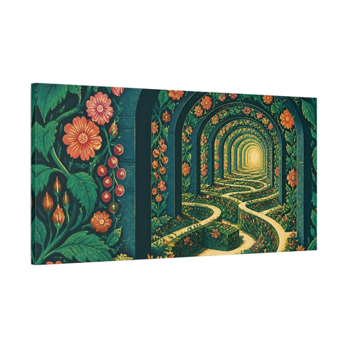 Main Mockup. Garden Maze Archway shown as canvas print