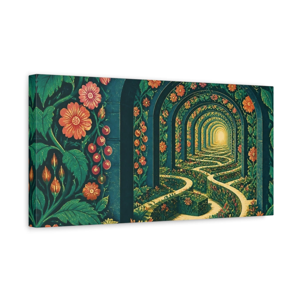 Side Mockup 3. Garden Maze Archway shown as canvas print
