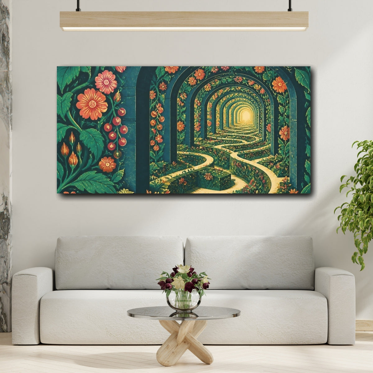 Mockup 2. Garden Maze Archway shown as canvas print