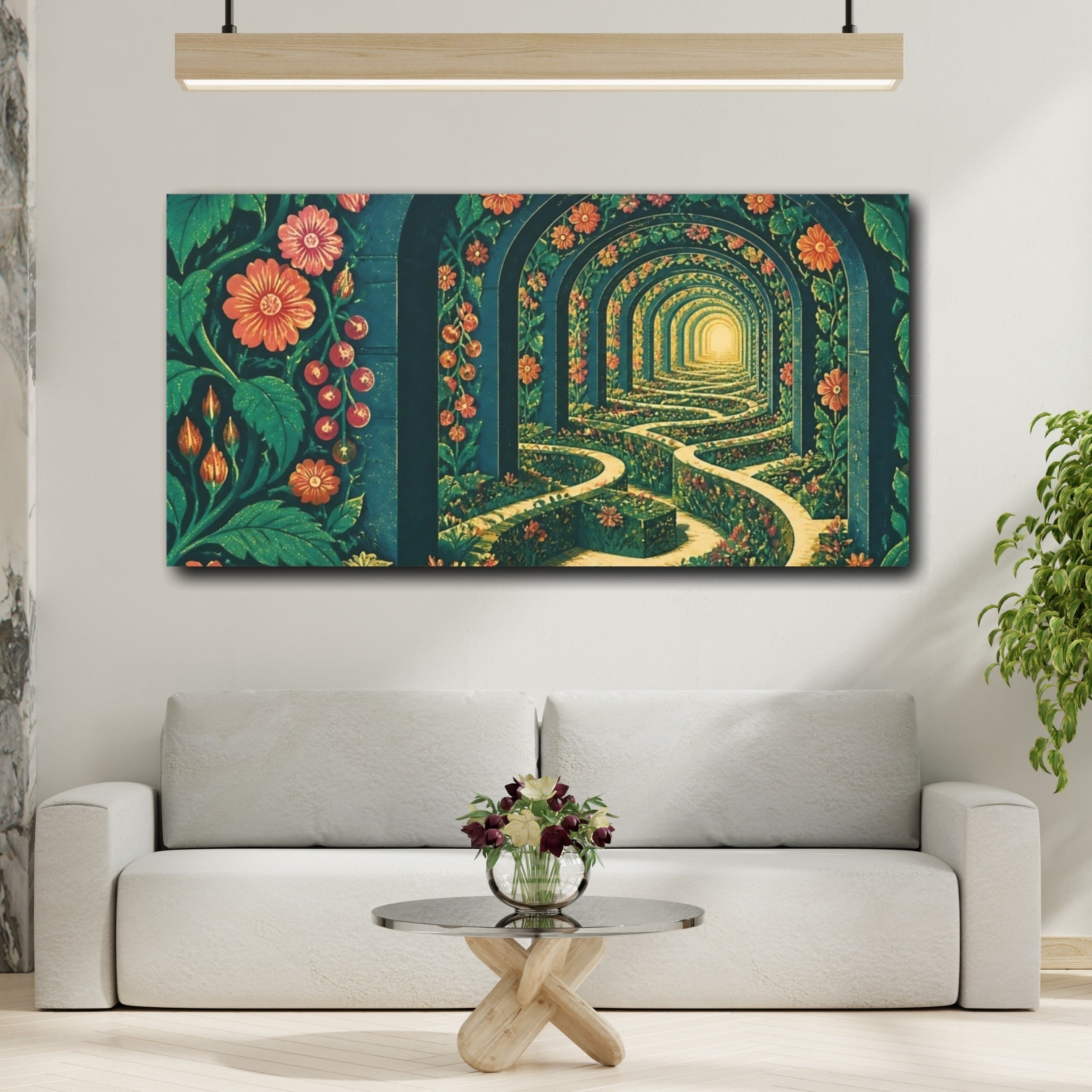 Mockup 2. Garden Maze Archway shown as canvas print