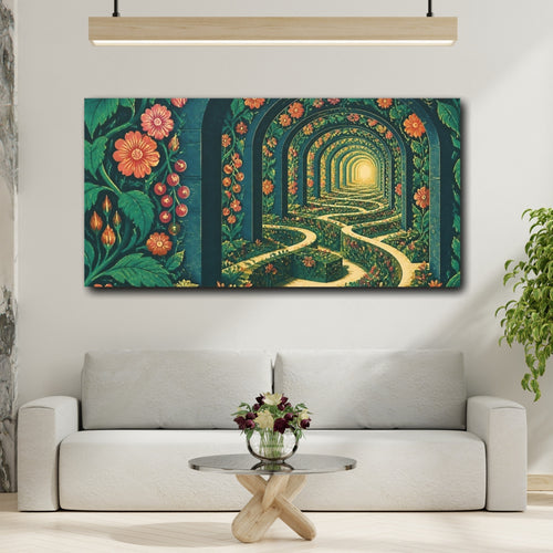 Mockup 2. Garden Maze Archway shown as canvas print