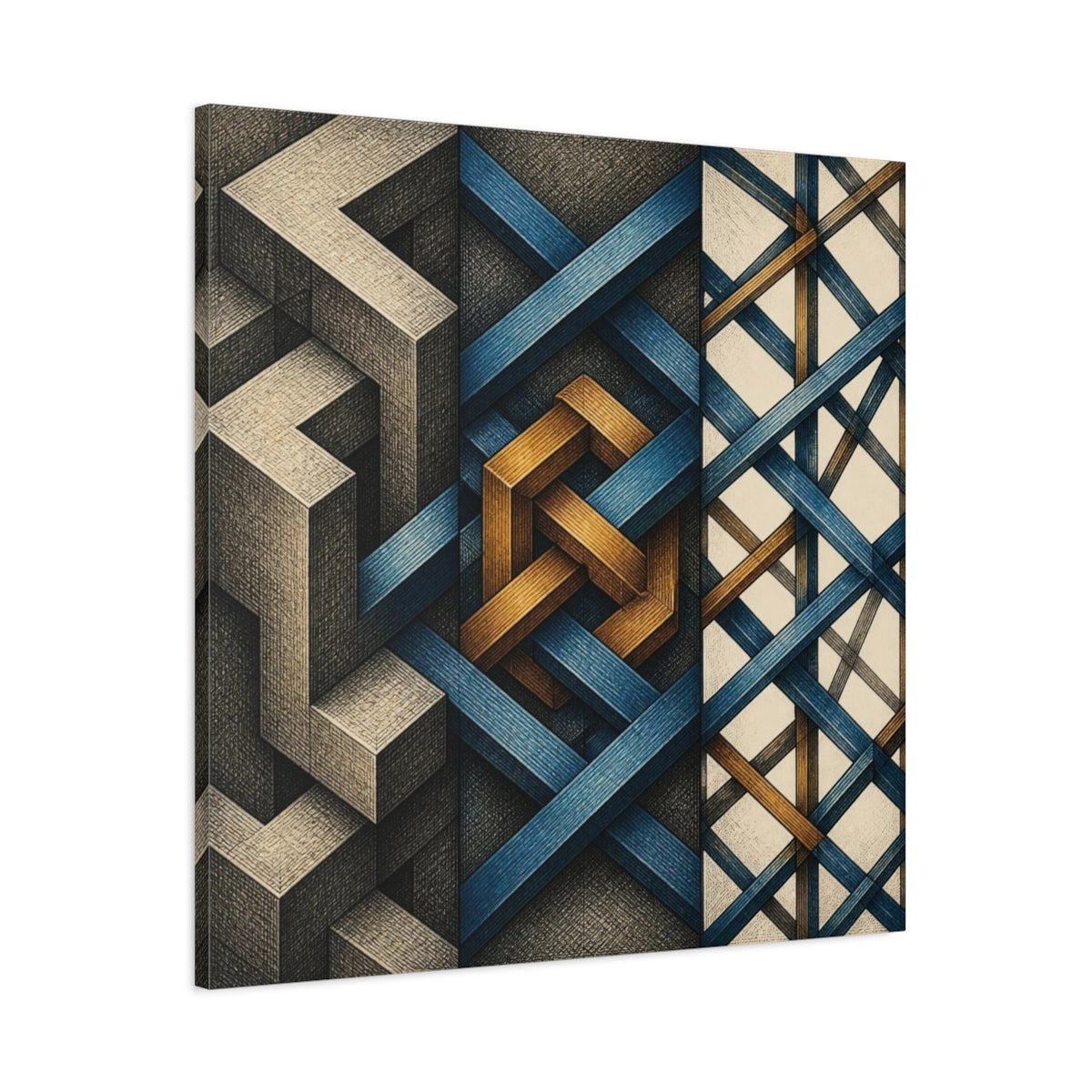 Main Mockup. Geometric Knot Illusion shown as canvas print