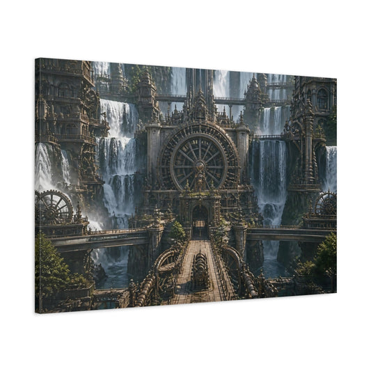 Main Mockup. Giant Waterwheel Citadel shown as canvas print