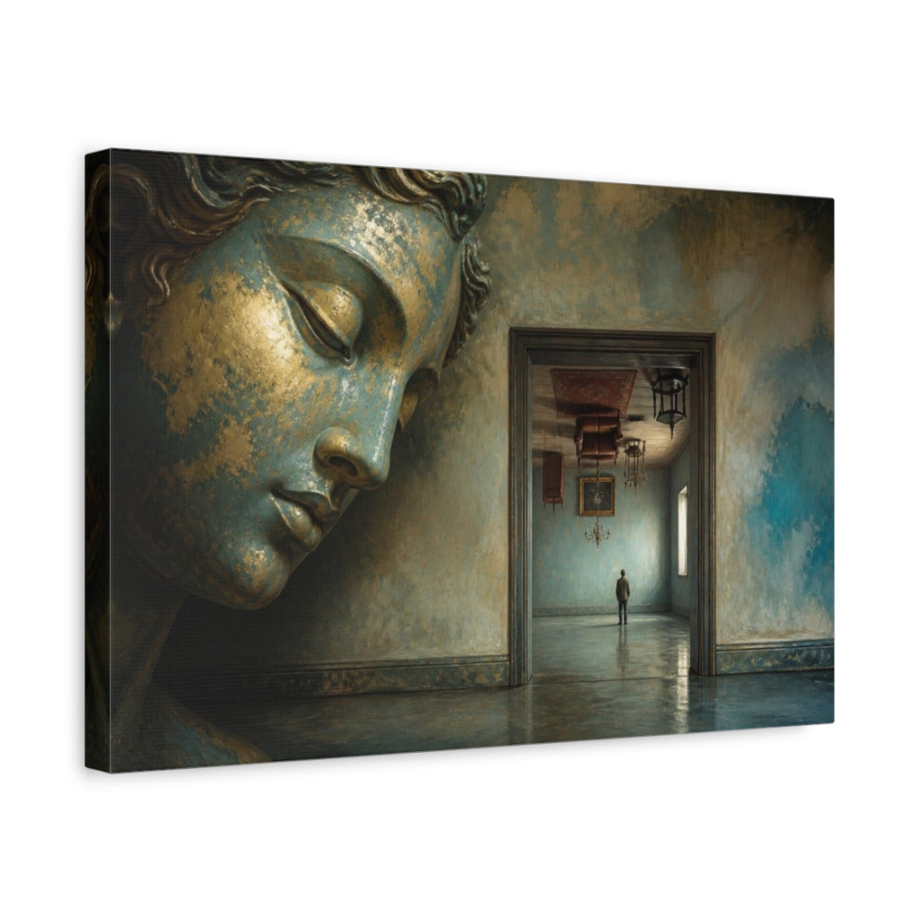Side Mockup 4. Gilded Head Illusion shown as canvas print