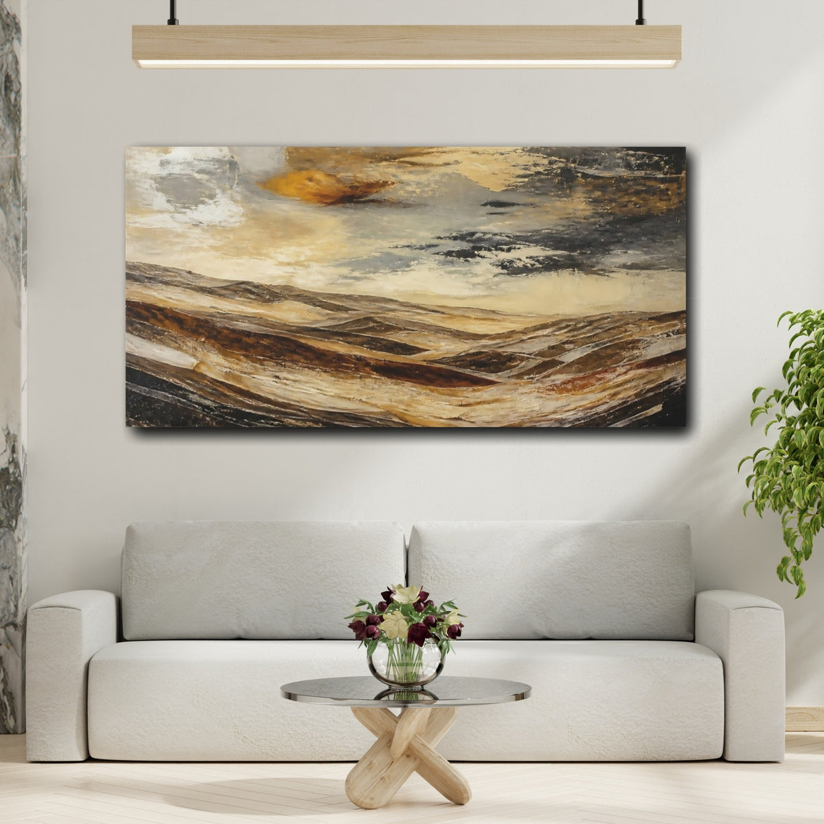 Mockup 2. Golden Rolling Hills shown as canvas print
