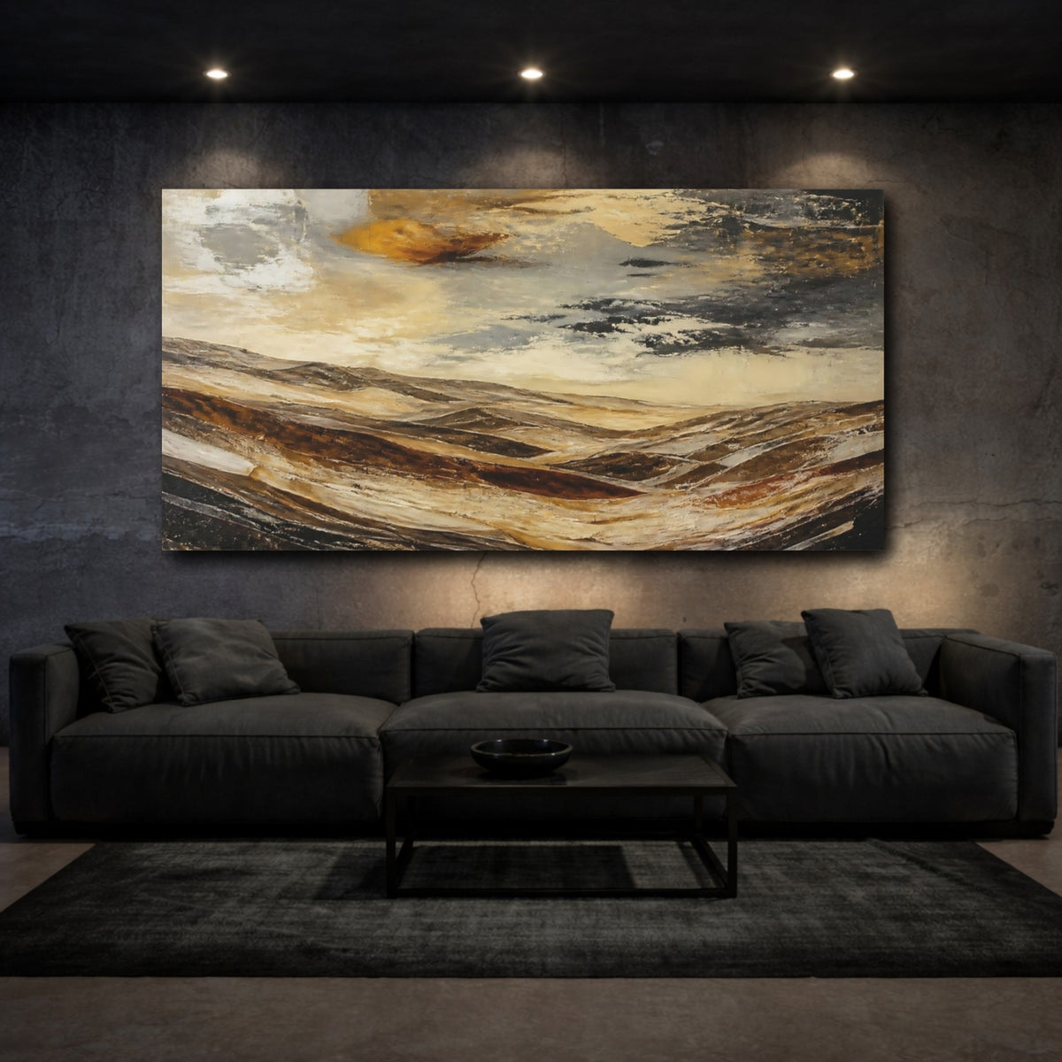 Mockup 3. Golden Rolling Hills shown as canvas print