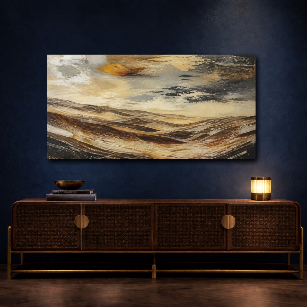 Mockup 4. Golden Rolling Hills shown as canvas print