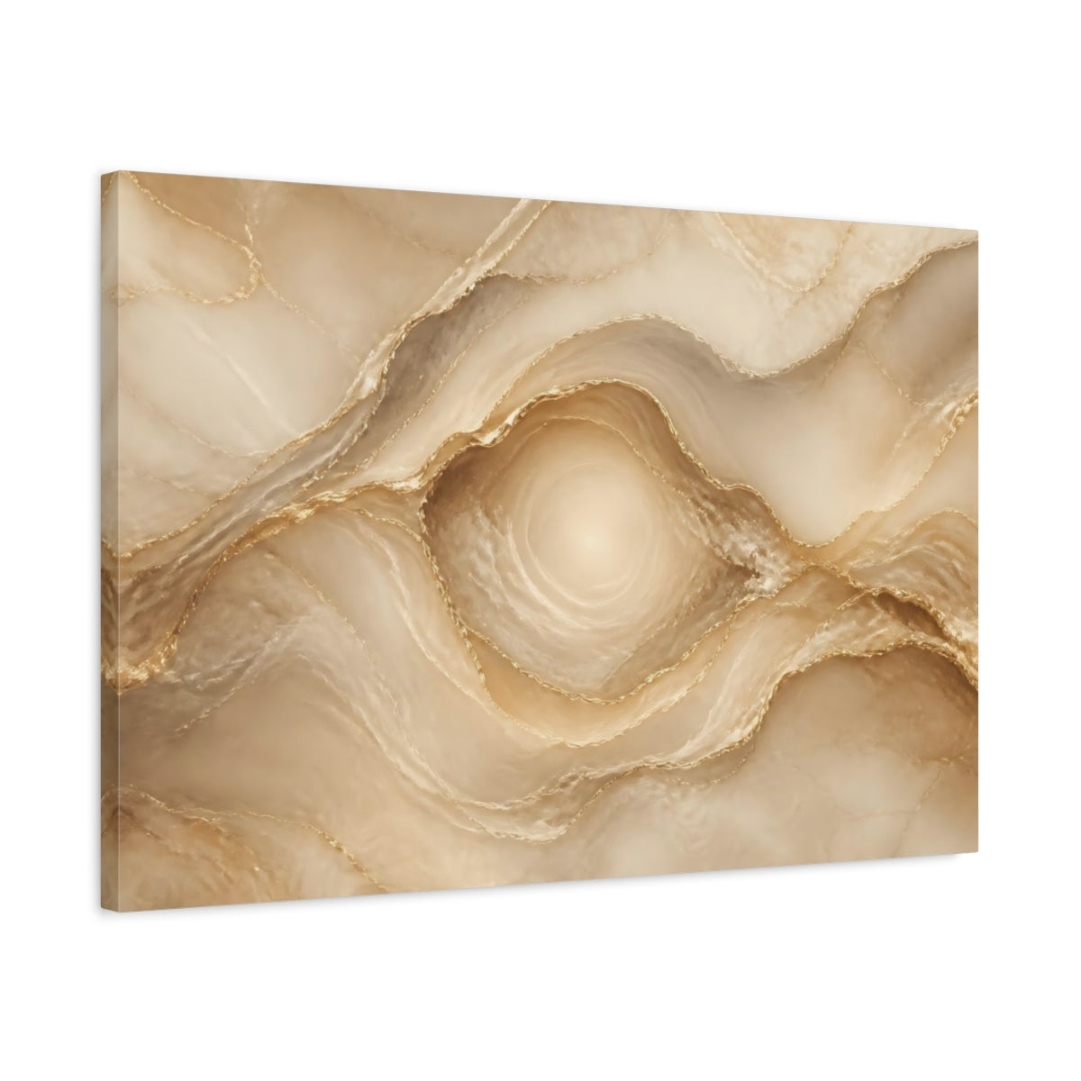 Side Mockup 2. Golden Stone Layers shown as canvas print