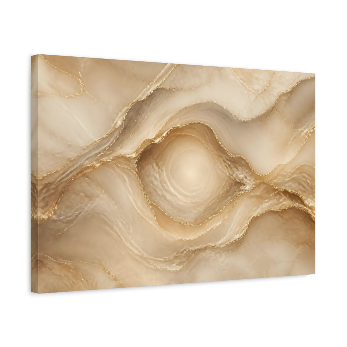 Side Mockup 3. Golden Stone Layers shown as canvas print