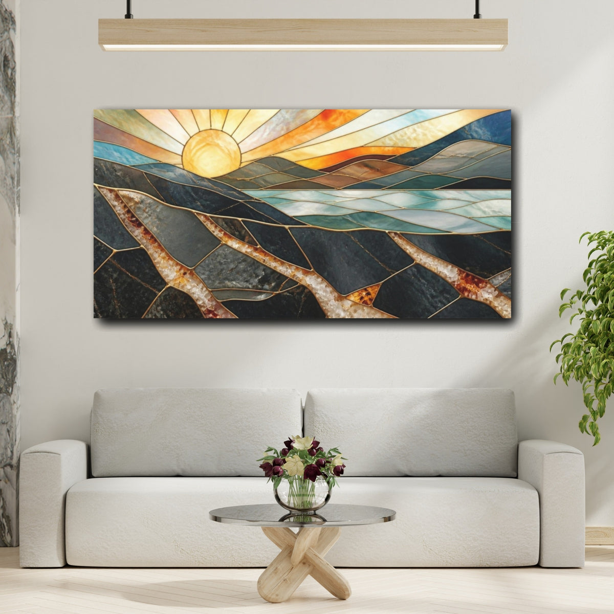 Mockup 2. Golden Sun Over Quartz Hills shown as canvas print